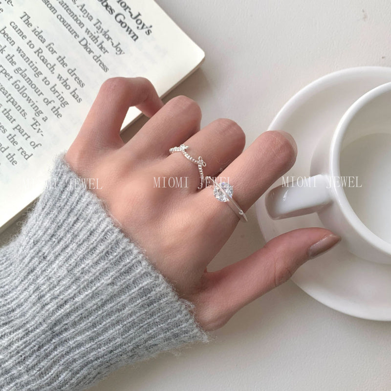 S925 Sterling Silver Starburst Zircon Rotatable Ring for Women, Niche Design with High-end Feel, Korean Style Ring