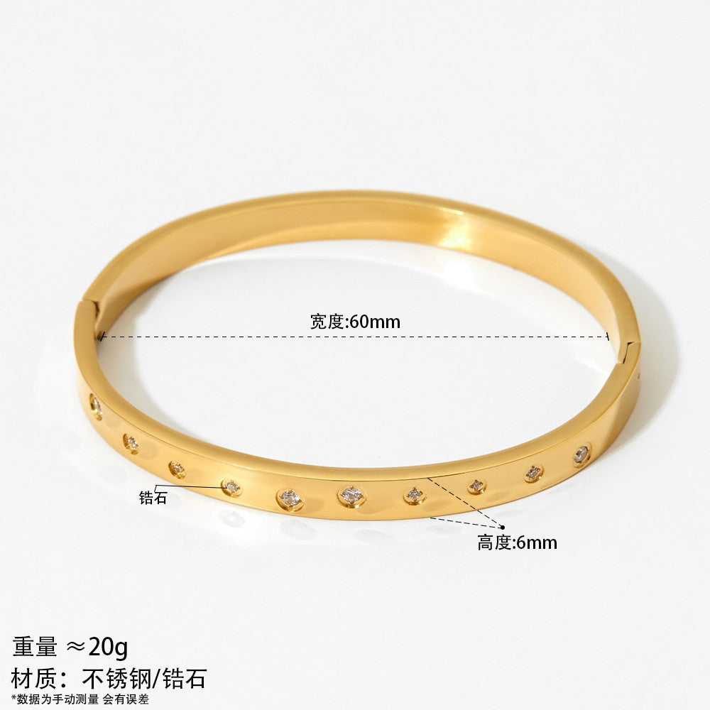 2025 New Stainless Steel Bracelet Hot-Selling Luxury High-End Micro-Paved Zirconia High-Grade Women's Bracelet