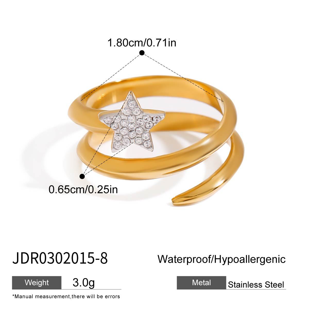 Titanium Steel Jewelry Stainless Steel Necklace Simple High-End Earrings Pentagram Ring Rings