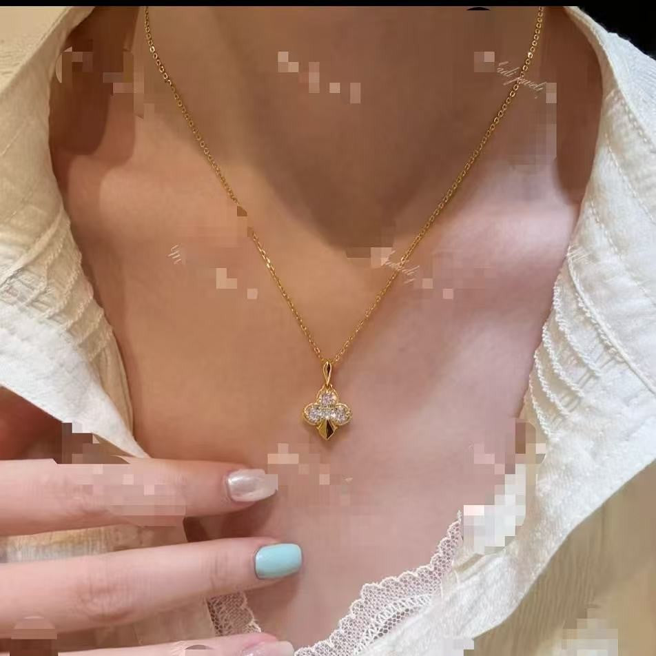 Pure Silver S925 High-end Luxury High Carbon Diamond Ace of Spades Necklace Fashion Versatile Heavy Craftsmanship Niche Design Necklace