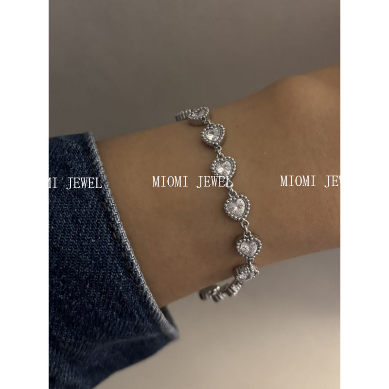 2025 New Stainless Steel Bracelet Hot-Selling Luxury High-End Micro-Paved Zirconia High-Grade Women's Bracelet