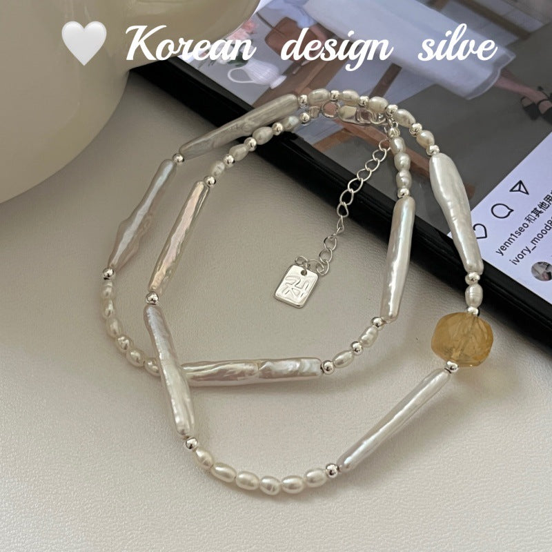 High-End Style Niche Silver Jewelry S925 Sterling Silver Personalized Pearl Jewelry Versatile Combination Set