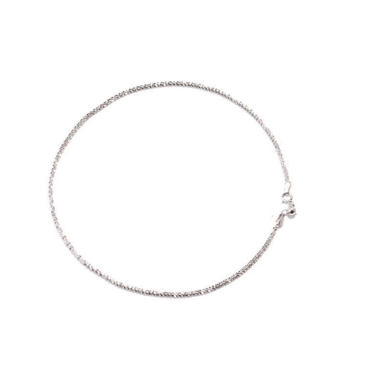 Korean Version Pure Silver S925 Sparkling Italian Flash Plain Chain Bare Minimalist Style Necklace for Women Trendy Fashion Personality
