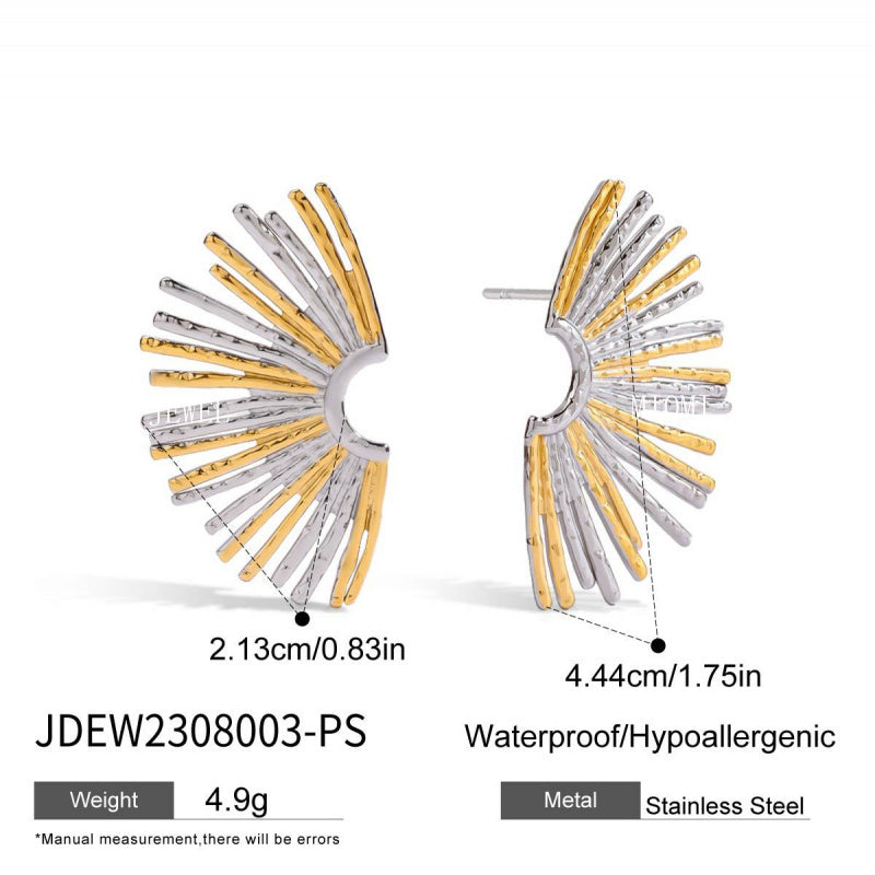 Stainless Steel Sunflower Earrings Niche Design Sense Ear Jewelry Non-Fading Titanium Steel Stud Earrings Accessories