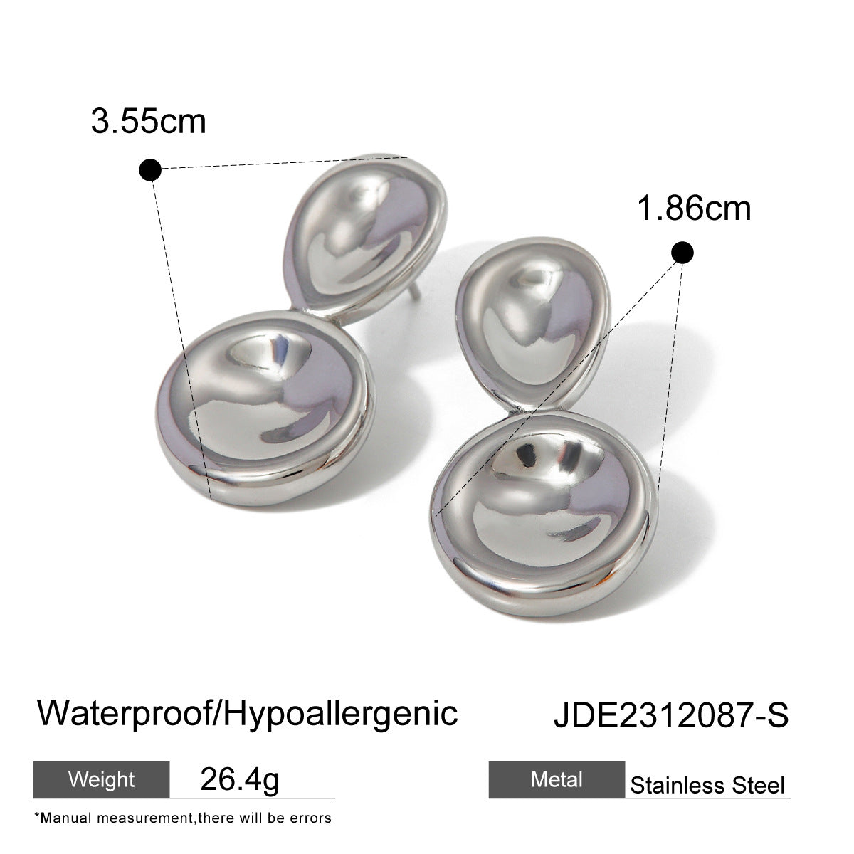 Titanium Steel Zircon Earrings Niche High-End Vintage Light Luxury Stainless Steel Jewelry for Women Non-Fading