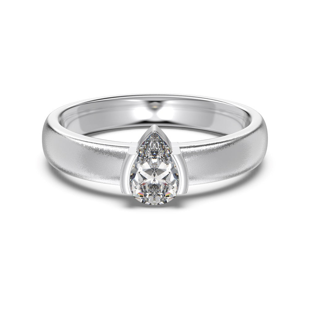 Luxury French Style S925 Sterling Silver Ring for Women with Water Drop Egg-Shaped Zircon Inlay, Exquisite Wedding Ice Flower Cut Women's Jewelry