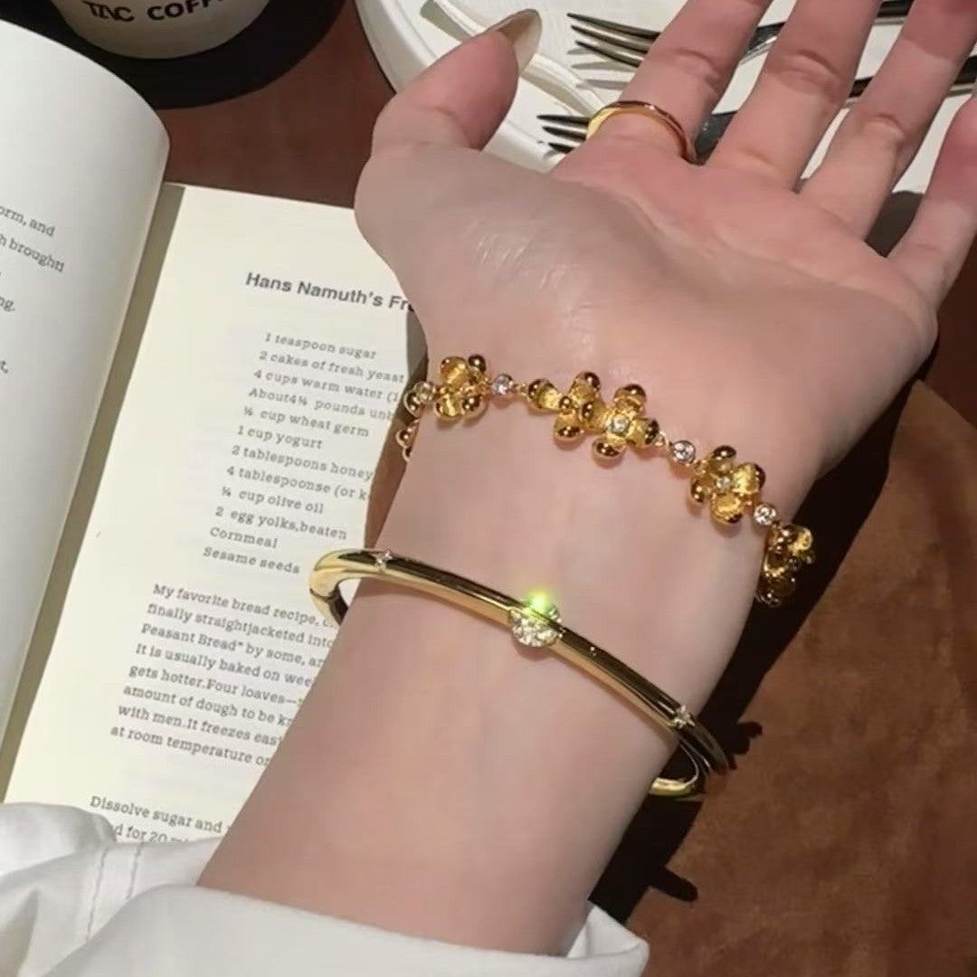 Brushed Craft Osmanthus Bracelet High-end Osmanthus Bracelet Golden Elegant Light Luxury High-end