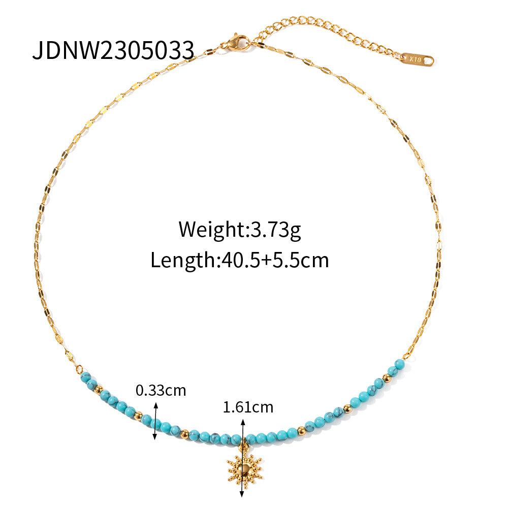 Stainless Steel Star Zircon Necklace Pendant High-End Ins Collarbone Chain Titanium Steel Jewelry