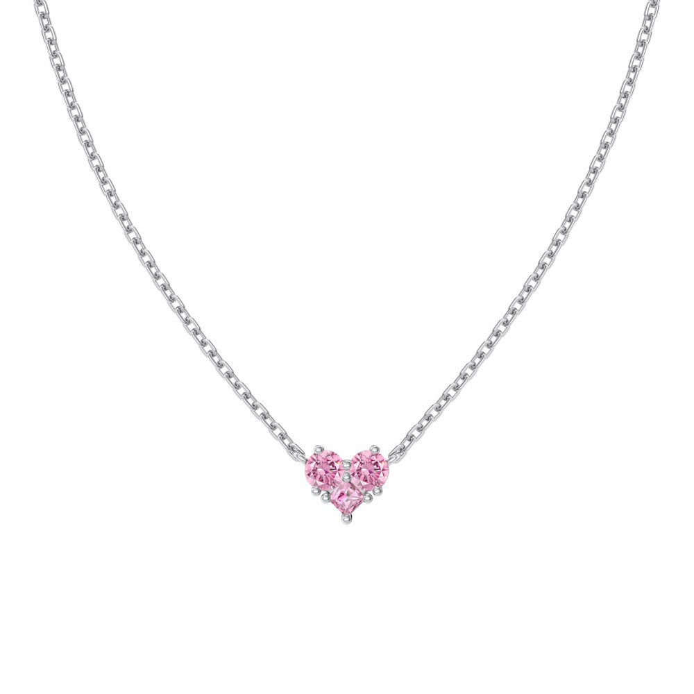 S925 Sterling Silver Heart Necklace for Women Inlaid with Zirconia Unique Niche Design Collarbone Chain