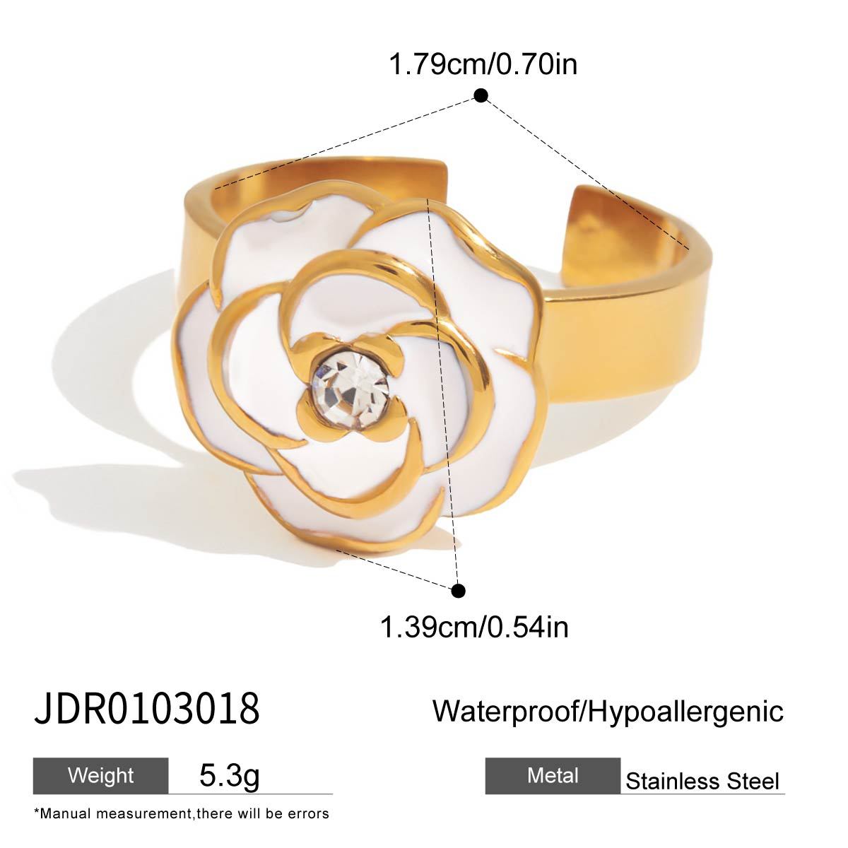 Flower Titanium Steel Necklace Light Luxury Niche Earrings for Women High-end Light Luxury 18K Gold Stainless Steel Ring