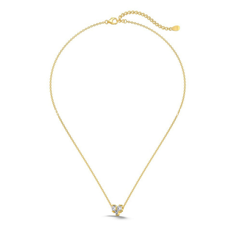 S925 Sterling Silver Heart Necklace for Women Inlaid with Zirconia Unique Niche Design Collarbone Chain