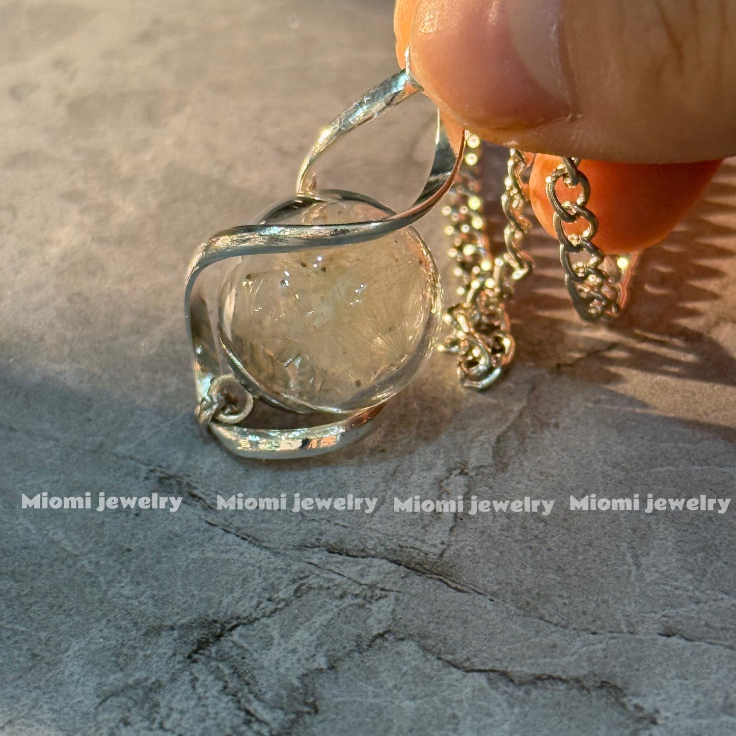 whimsical Natural Dandelion Puff Necklace