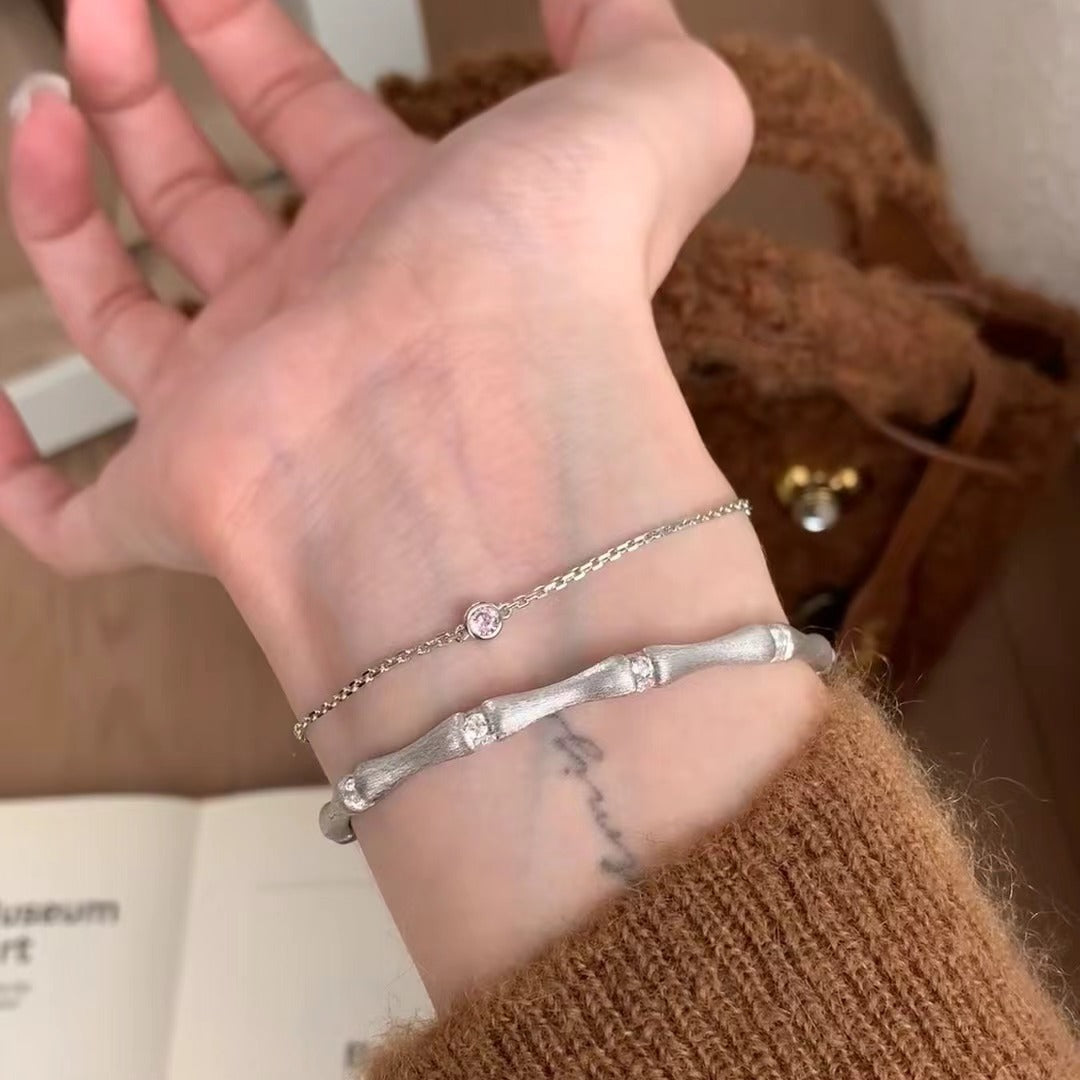 Sterling Silver S925 Real Gold Plated Bubble Bracelet High Carbon Diamond Light Luxury High-end Exquisite Niche Jewelry