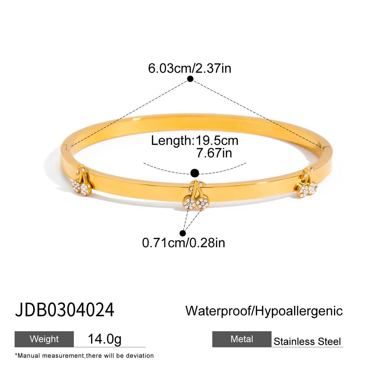 Jie Ding Stainless Steel Rhinestone Buckle Bracelet Light Luxury High-Grade Jewelry Women's Non-Fading Titanium Steel Ornament