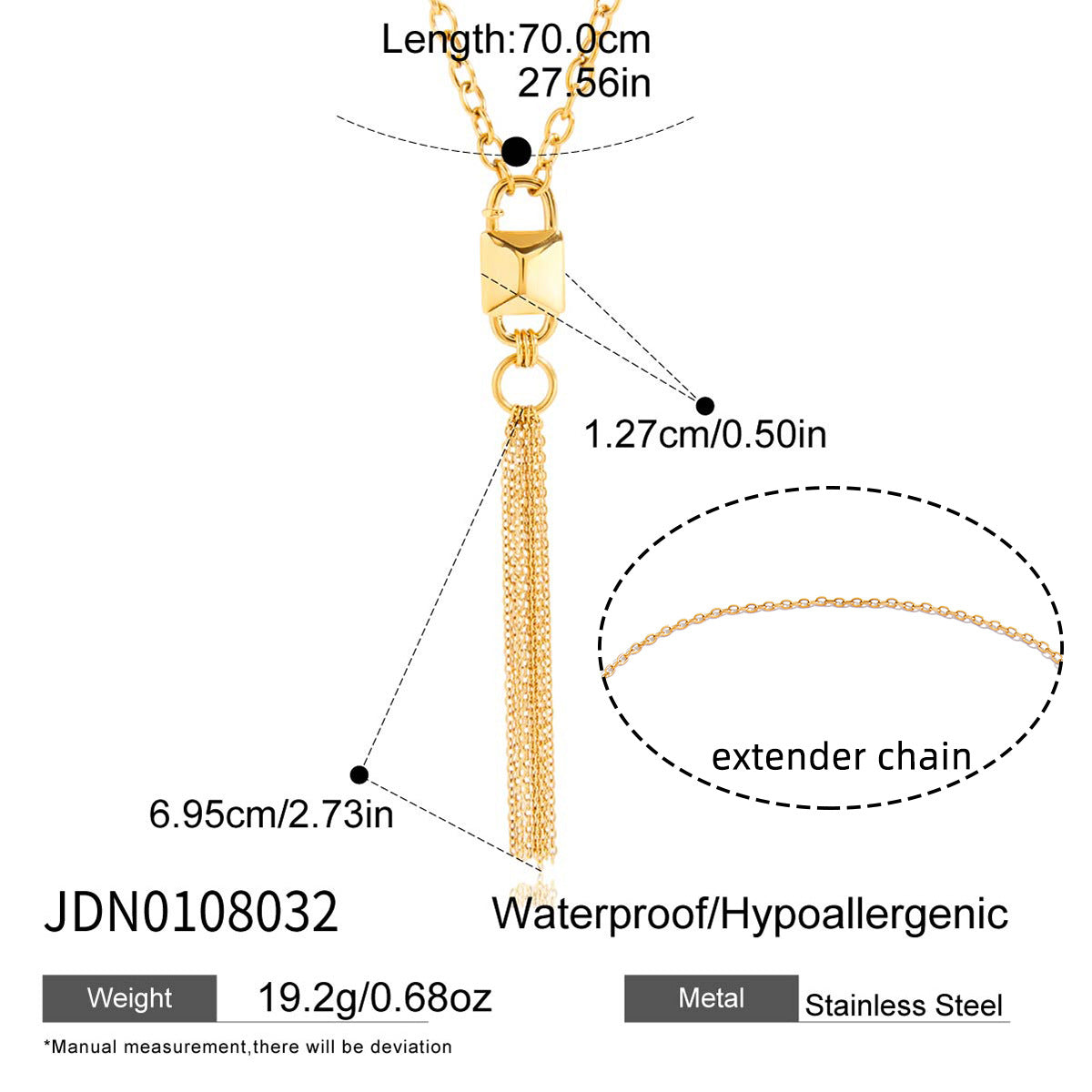 Original Design Titanium Steel Necklace Non-Fading Bracelet Niche Lock Bracelet Stainless Steel Jewelry High-End Feel