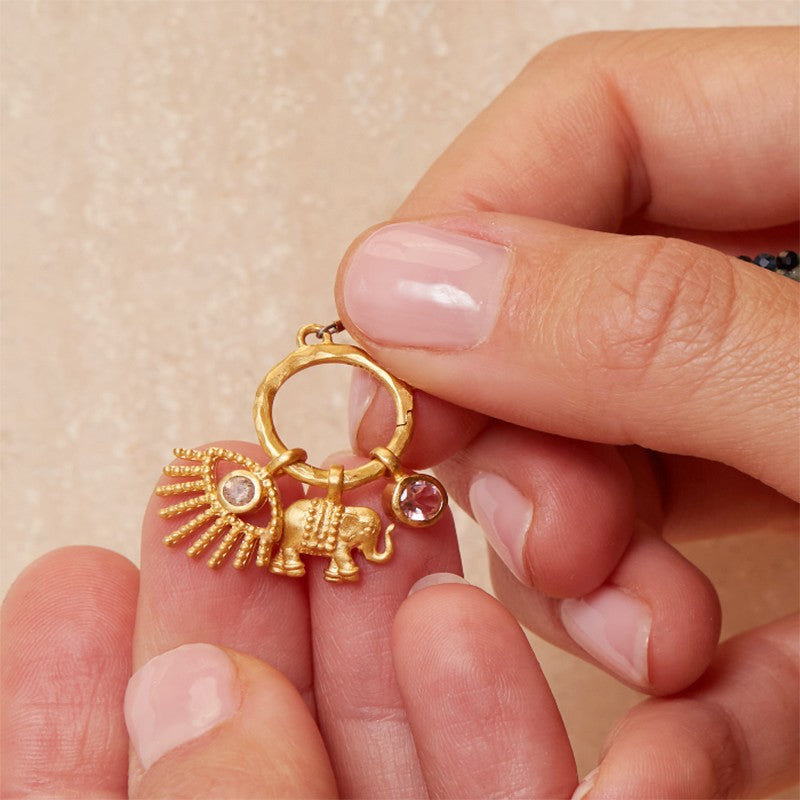 DIY Stainless Steel Mini Elephant Lotus Heart Single Pendant Necklace Furnace Vacuum Electroplating 18K Gold Color Retention