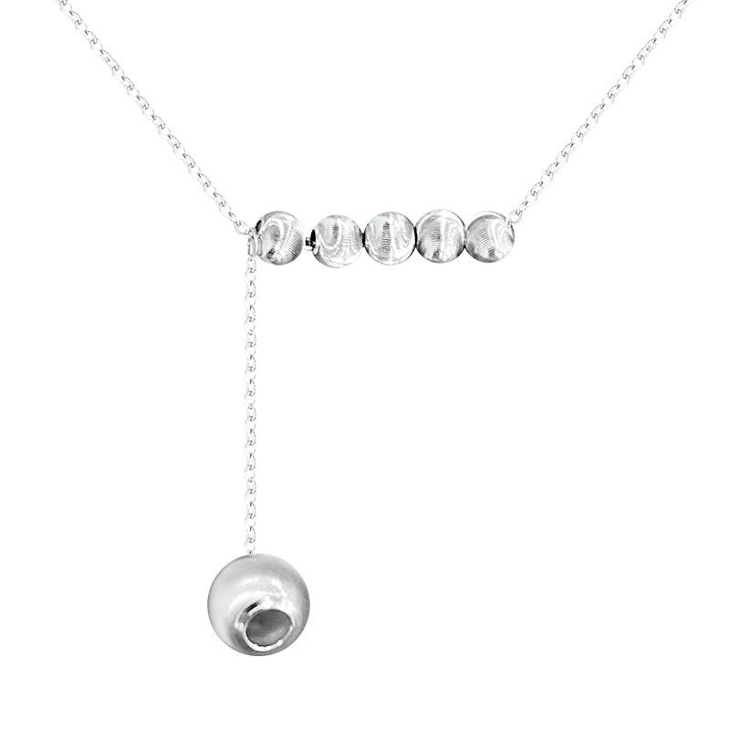 S925 Sterling Silver Cat's Eye Bead Flowing Light Necklace for Women Korean Niche Design High-end Simple Hot-selling Collarbone Chain