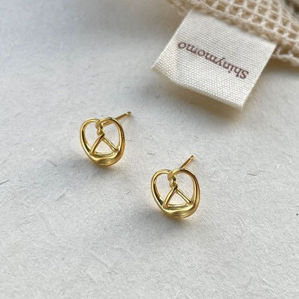 Pure Silver S925 Niche Design Baguette Baguette Alkaline Knot Earrings for Women High-end Bread Series Earrings