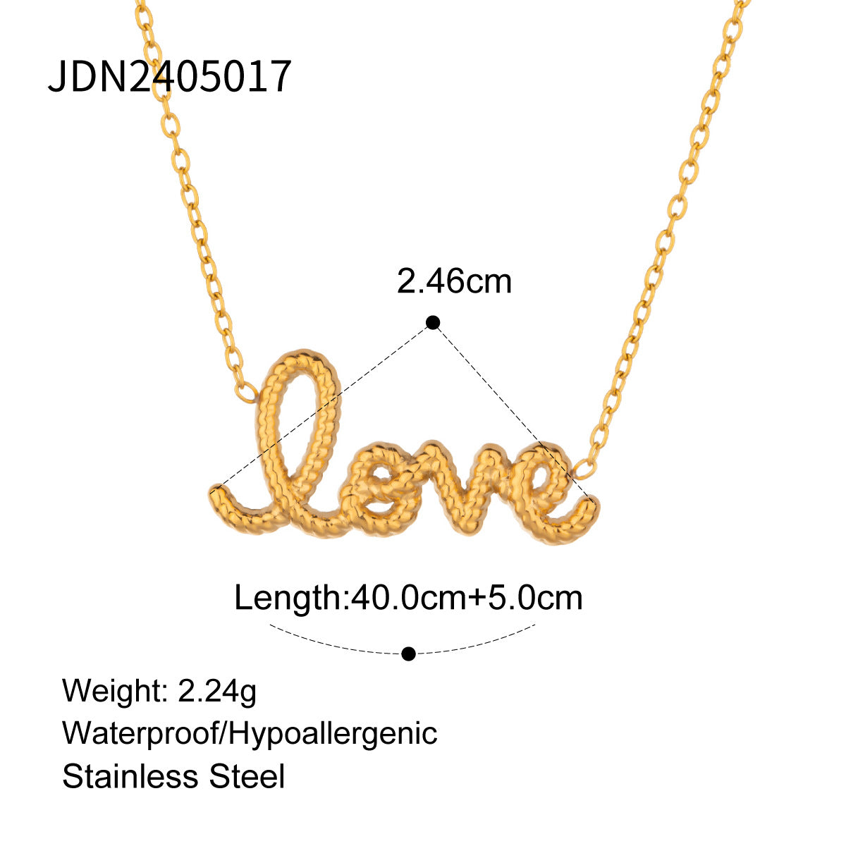 Stainless Steel Letter Necklace High-End Rhinestone Clavicle Chain Titanium Steel Jewelry Necklace