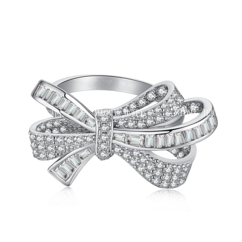 High Carbon Diamond Ring for Women S925 Sterling Silver Zircon Ring Colored Gemstone Ring Wholesale TikTok Cross-Border Live Streaming