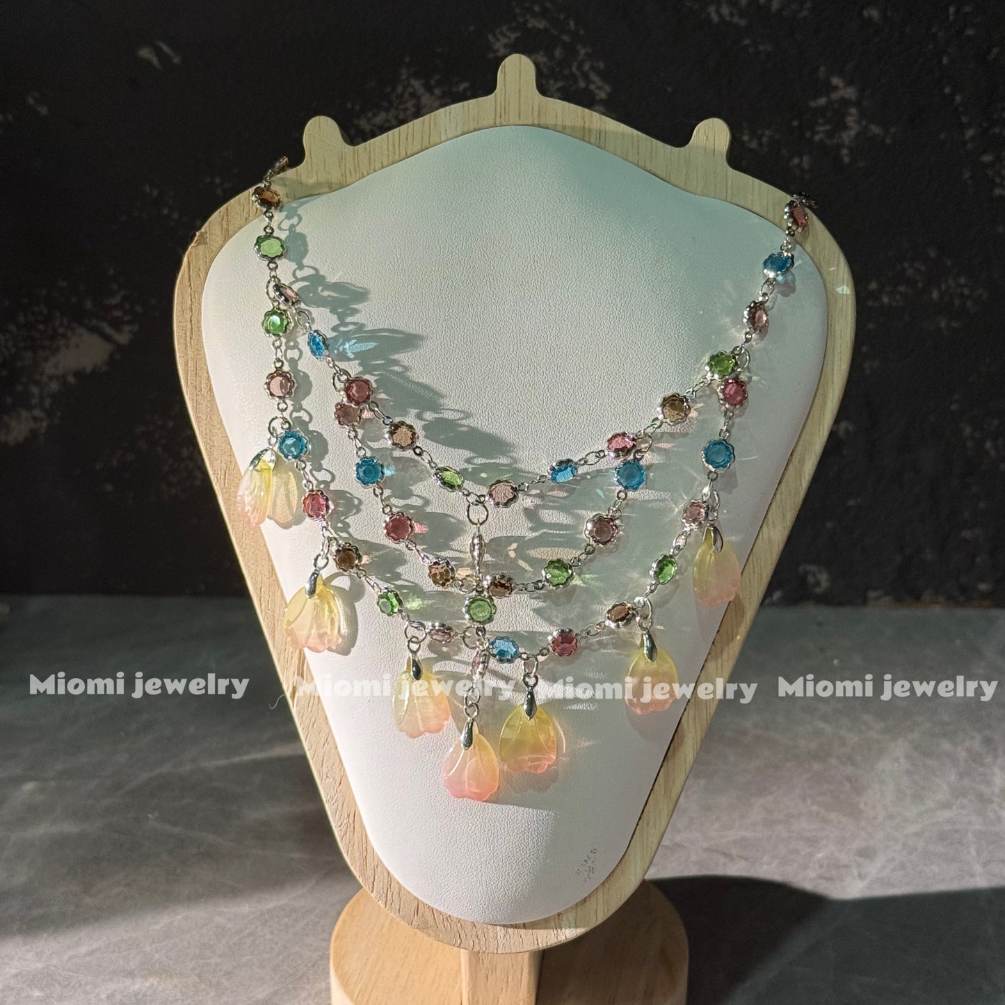 fairycore necklace flower for women girls whimsical