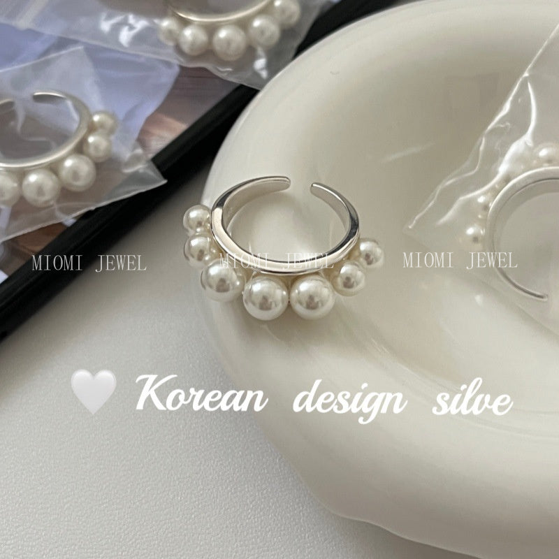 High-End Style Niche Silver Jewelry S925 Sterling Silver Personalized Pearl Jewelry Versatile Combination Set