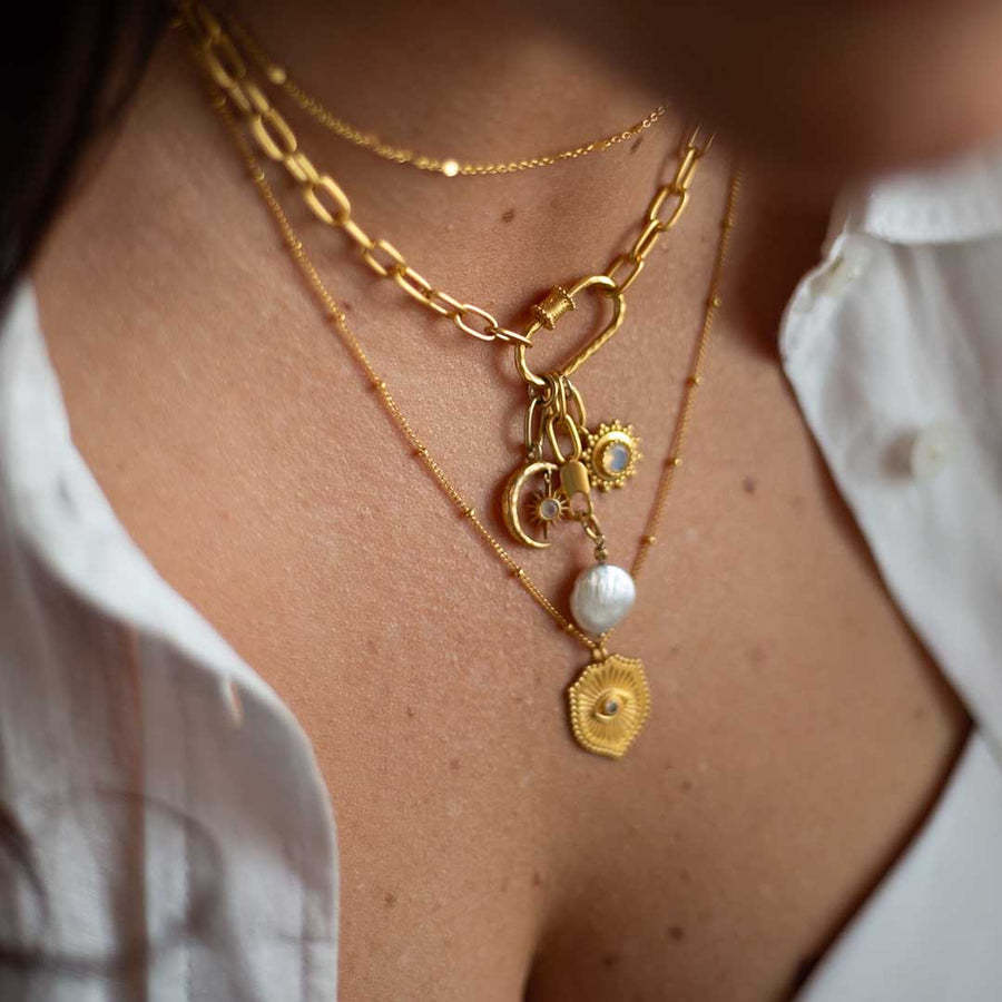 DIY Stainless Steel Mini Elephant Lotus Heart Single Pendant Necklace Furnace Vacuum Electroplating 18K Gold Color Retention