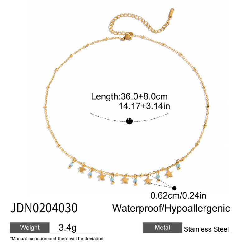 Titanium Steel Zircon Necklace for Women, Light Luxury High-End Clavicle Chain, Non-Fading Stainless Steel Jewelry