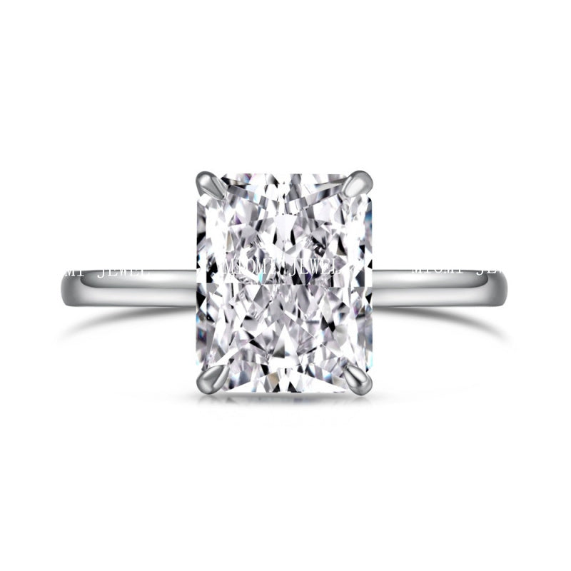 S925 Sterling Silver Ring for Women 8A Ice Flower Cut Zircon Inlaid Geometric Heart High-end Feel Women's Jewelry