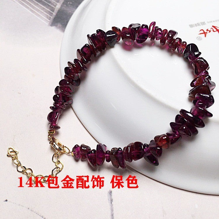 Meisa Crystal Yellow Crystal Crushed Stone Bracelet 14K Gold Plated Accessories Long-lasting Color Retention