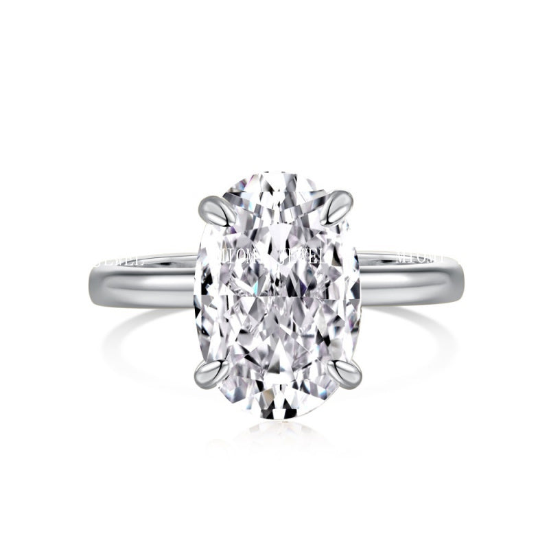 S925 Sterling Silver Ring for Women 8A Ice Flower Cut Zircon Inlaid Geometric Heart High-end Feel Women's Jewelry