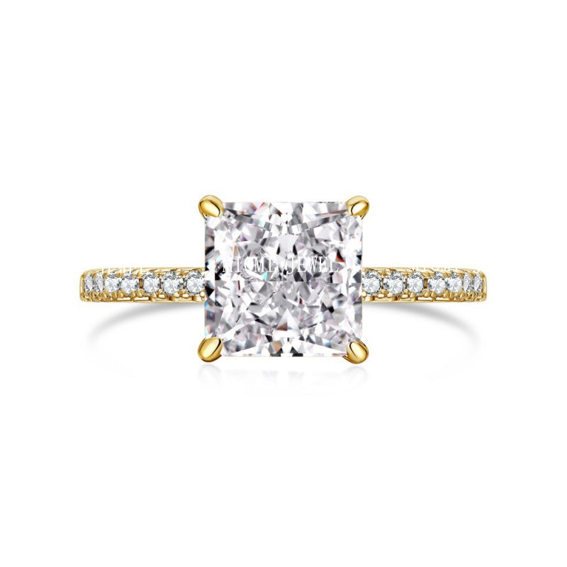 S925 Sterling Silver Ring for Women 8A Ice Flower Cut Zircon Inlaid Geometric Heart High-end Feel Women's Jewelry