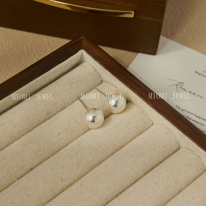 925 Sterling Silver Earrings Elegant Simple Pearl Stud Earrings for Women 2025 Trend Niche Exquisite Earrings Silver Jewelry
