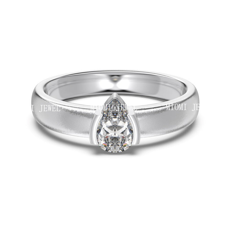 Luxury French Style S925 Sterling Silver Ring for Women with Water Drop Egg-Shaped Zircon Inlay, Exquisite Wedding Ice Flower Cut Women's Jewelry