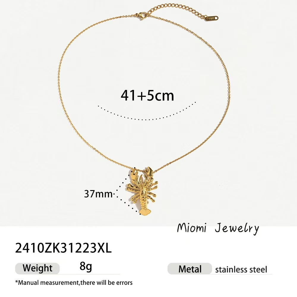Taina Summer Stainless Steel Necklace - Minimalist, High-End, Natural Animal & Beach Style Collarbone Chain