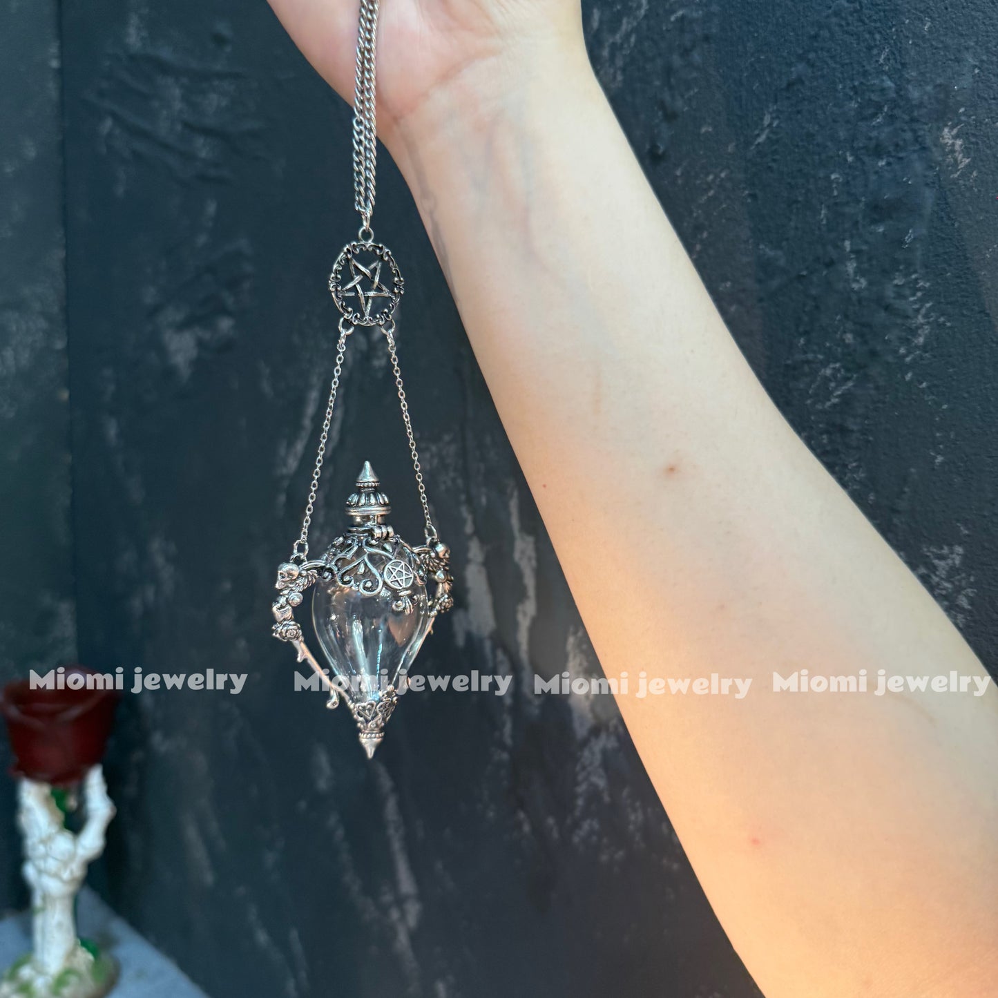 witchy soft gothic Magical bottle necklace🖤