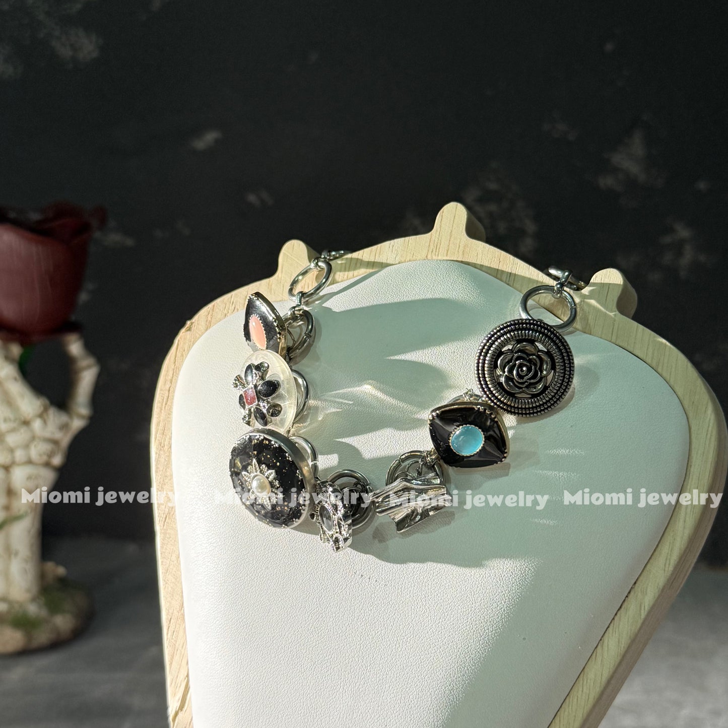 Silver whimsical choker gothic necklace