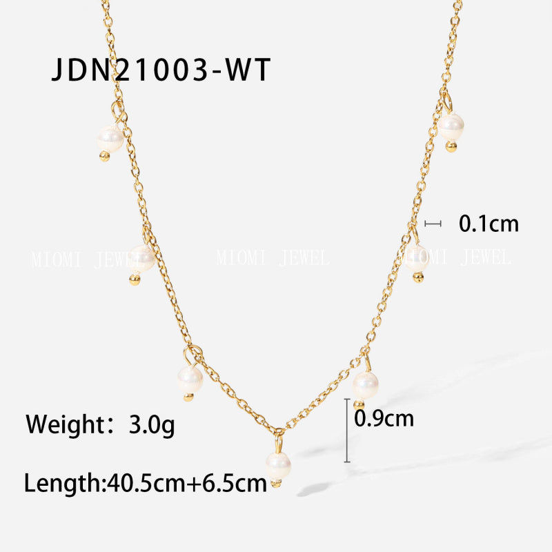 Titanium Steel Zircon Necklace for Women, Light Luxury High-End Clavicle Chain, Non-Fading Stainless Steel Jewelry