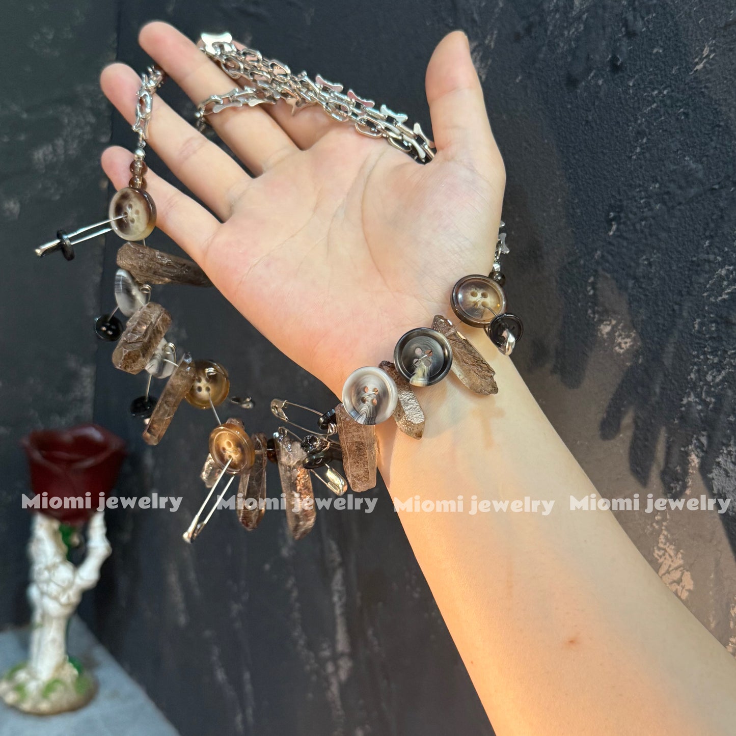 whimsical soft gothic witchy necklace