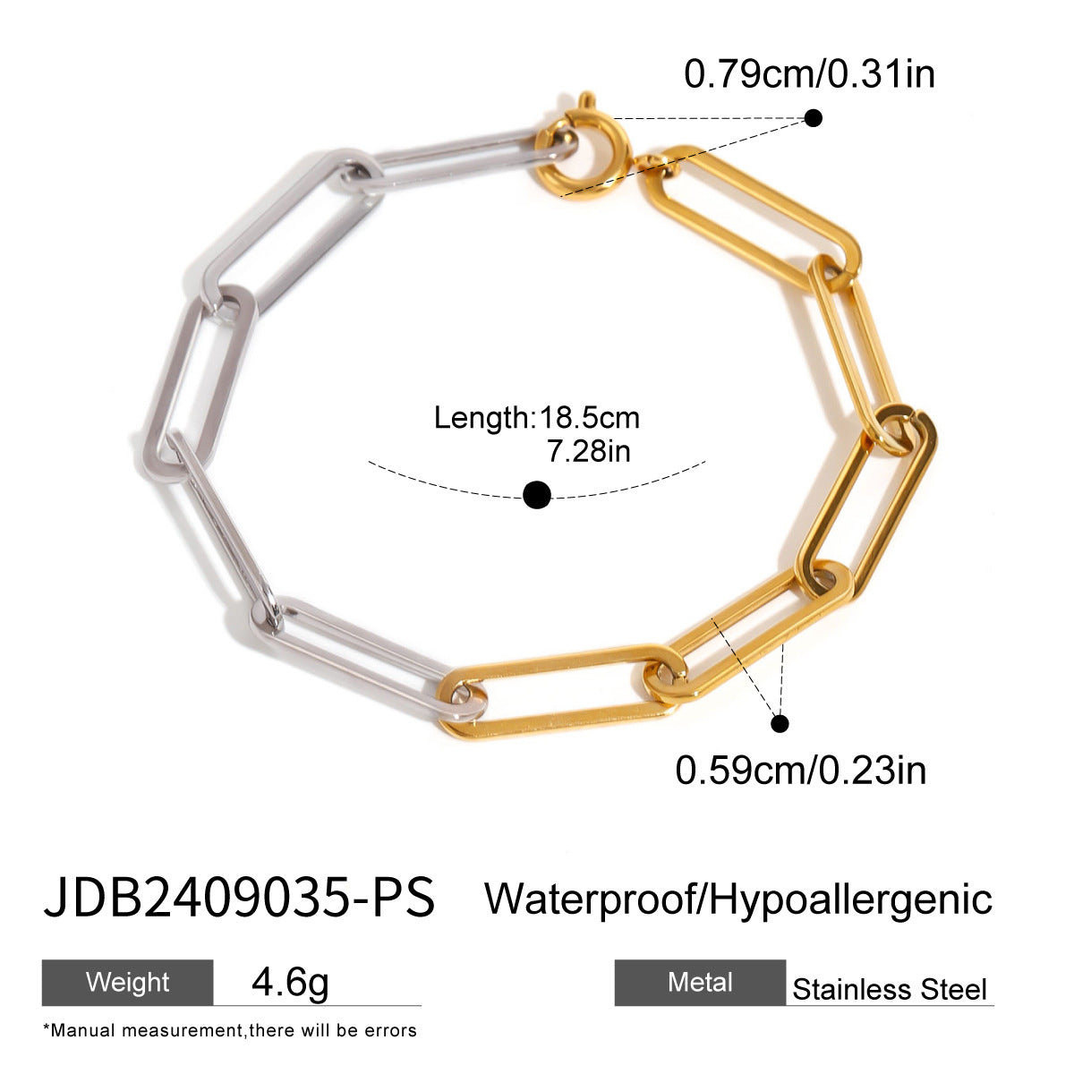 Stainless Steel Color Block Necklace High-End Ins Collarbone Chain Plain Circle Chain Titanium Steel Jewelry