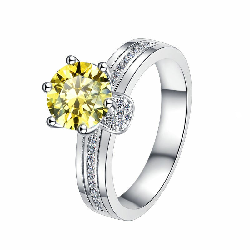 925 Sterling Silver Ring Fashionable High-end Feel Proposal Engagement Adjustable Moissanite Ring Trendy GRA