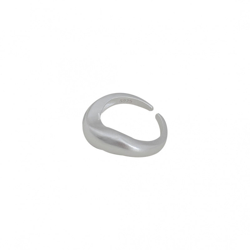 S925 Sterling Silver Irregular Wave Matte Ring for Women Korean Simple Niche Design Versatile Ring