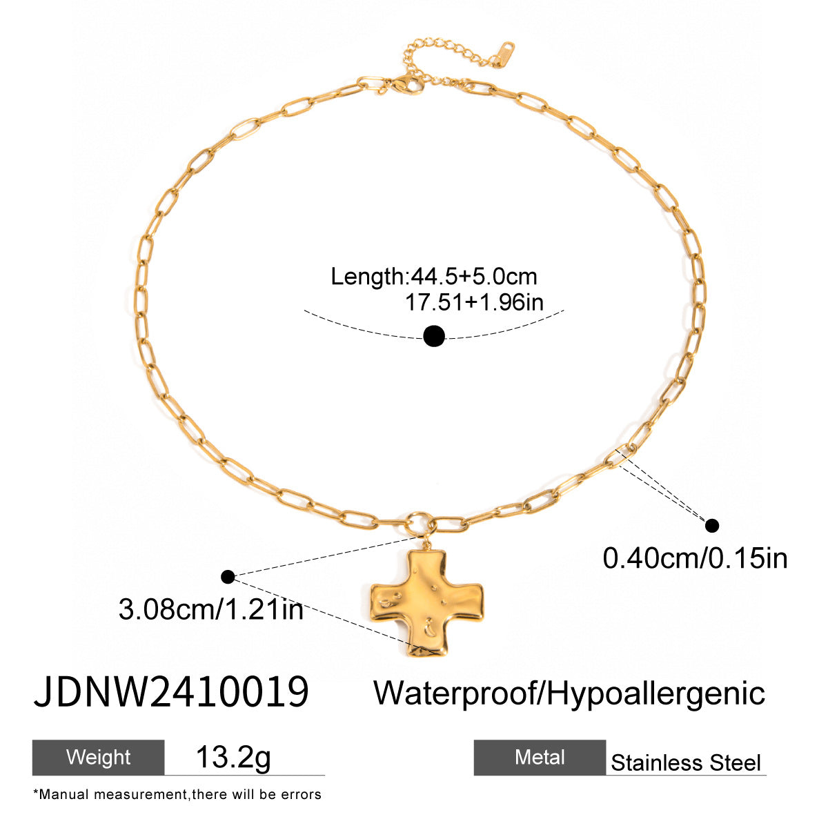 Non-Fading Cross Titanium Steel Necklace Light Luxury High-End Clavicle Chain Stainless Steel Jewelry