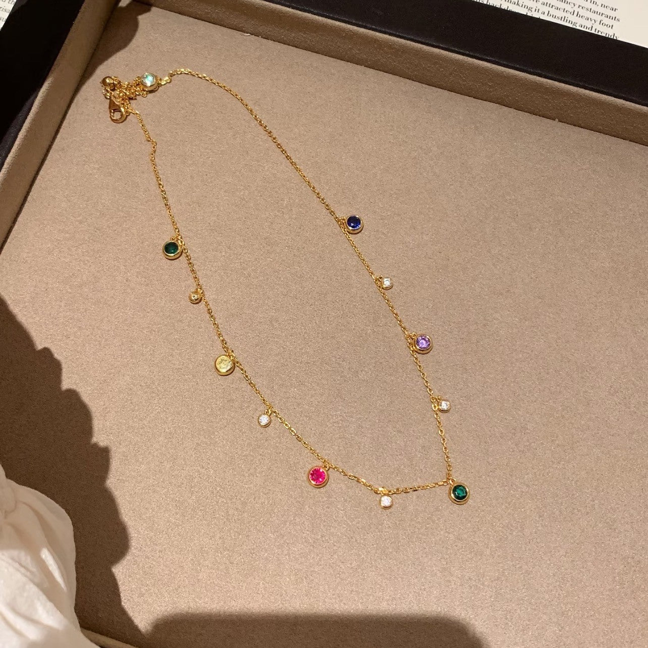 Summer Dopamine Colorful Bubble Bracelet Necklace Set Niche Design Sense Elegant Versatile Bracelet Collarbone Chain