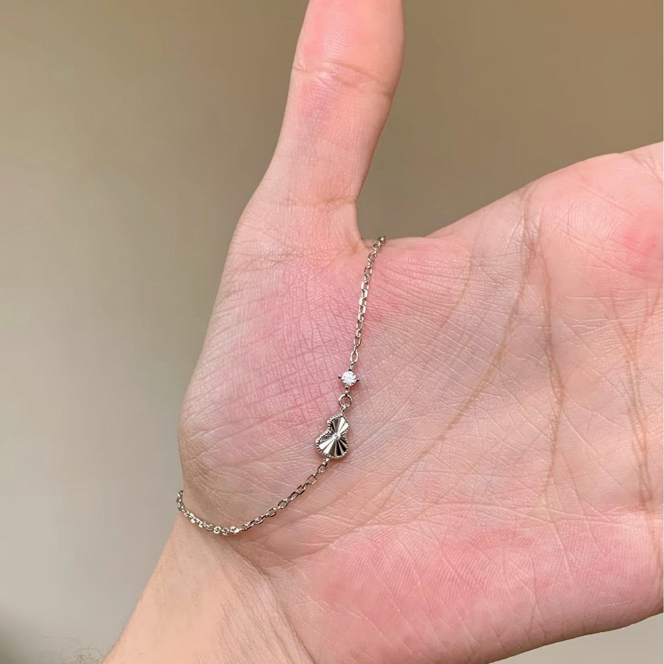 Pure Silver S925 Laser Gourd Bracelet Niche Light Luxury Exquisite High-end Gourd Jewelry