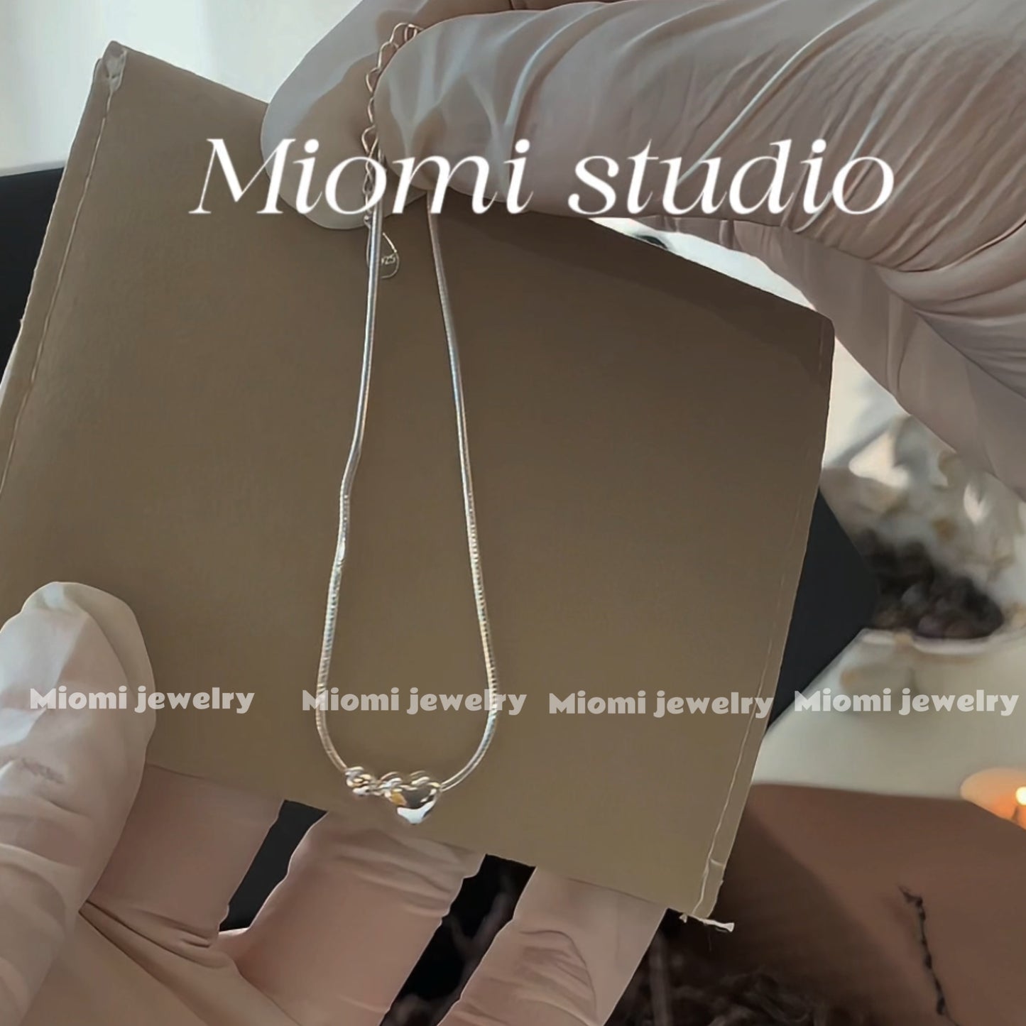 Miomi S925 silver heart simple daily bracelet
