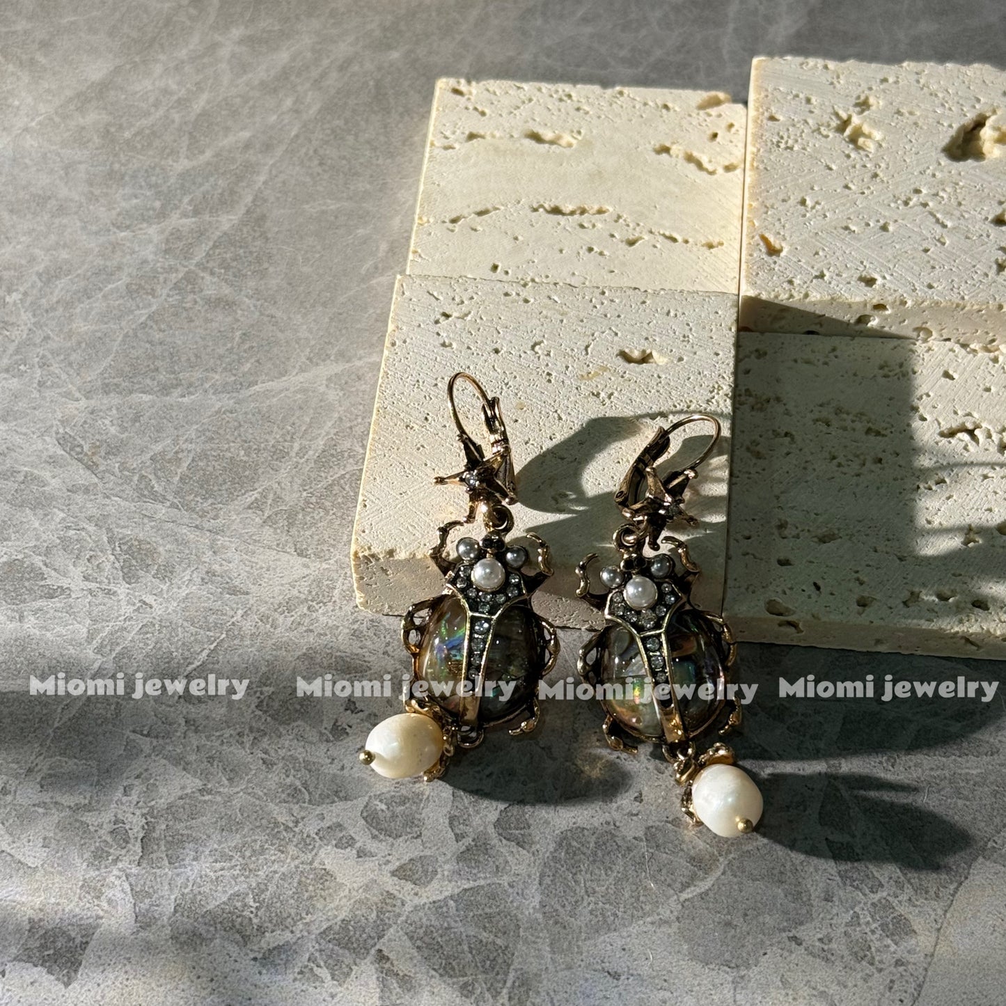 gothic whimsical design bugs earring vintage
