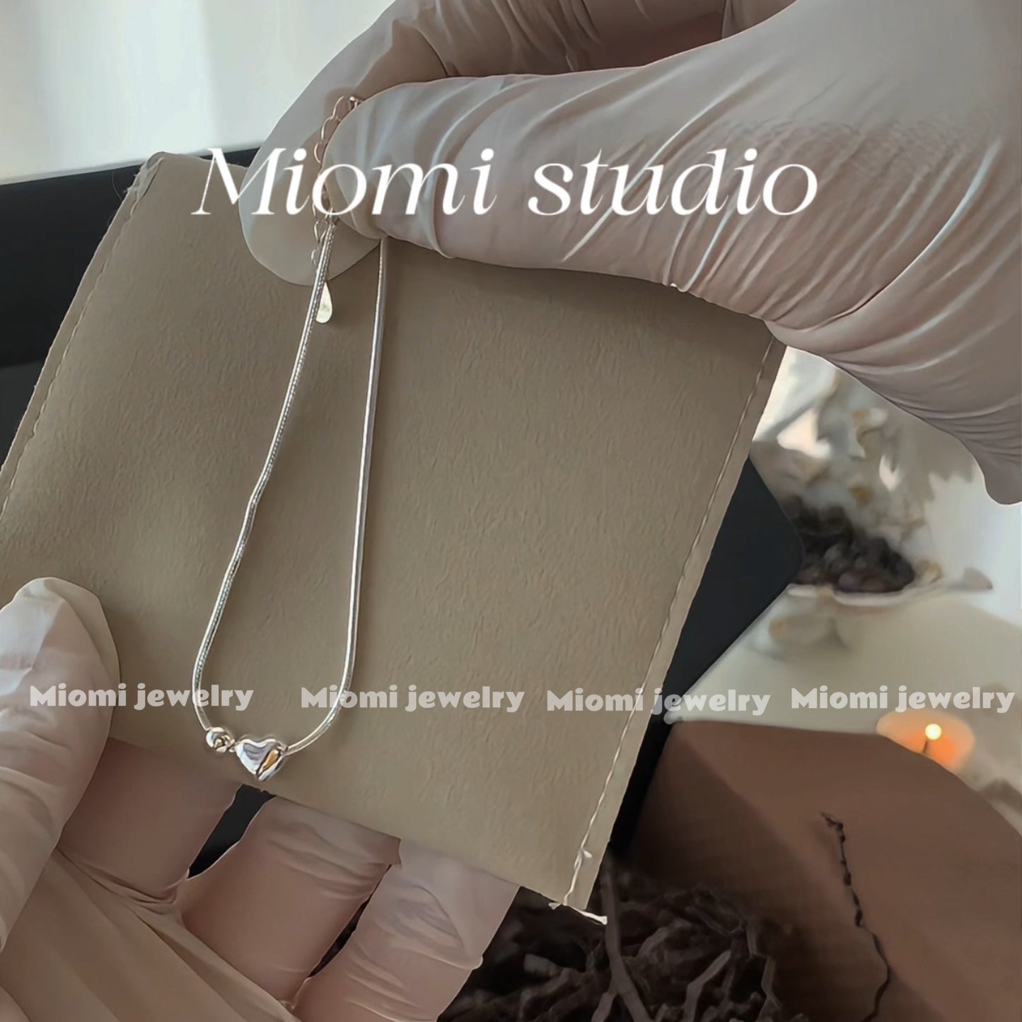 Miomi S925 silver heart simple daily bracelet