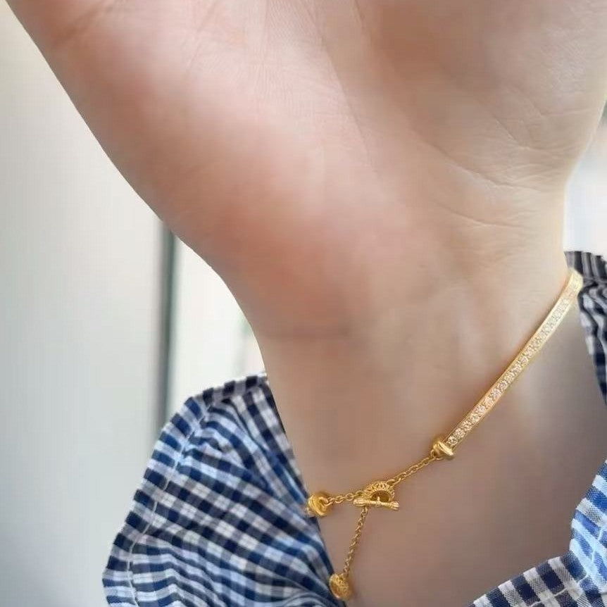 Pure Silver S925 Butterfly Bracelet with Diamonds, Light Luxury, High-end, Simple, Versatile, Fashionable, Personalized, Creative