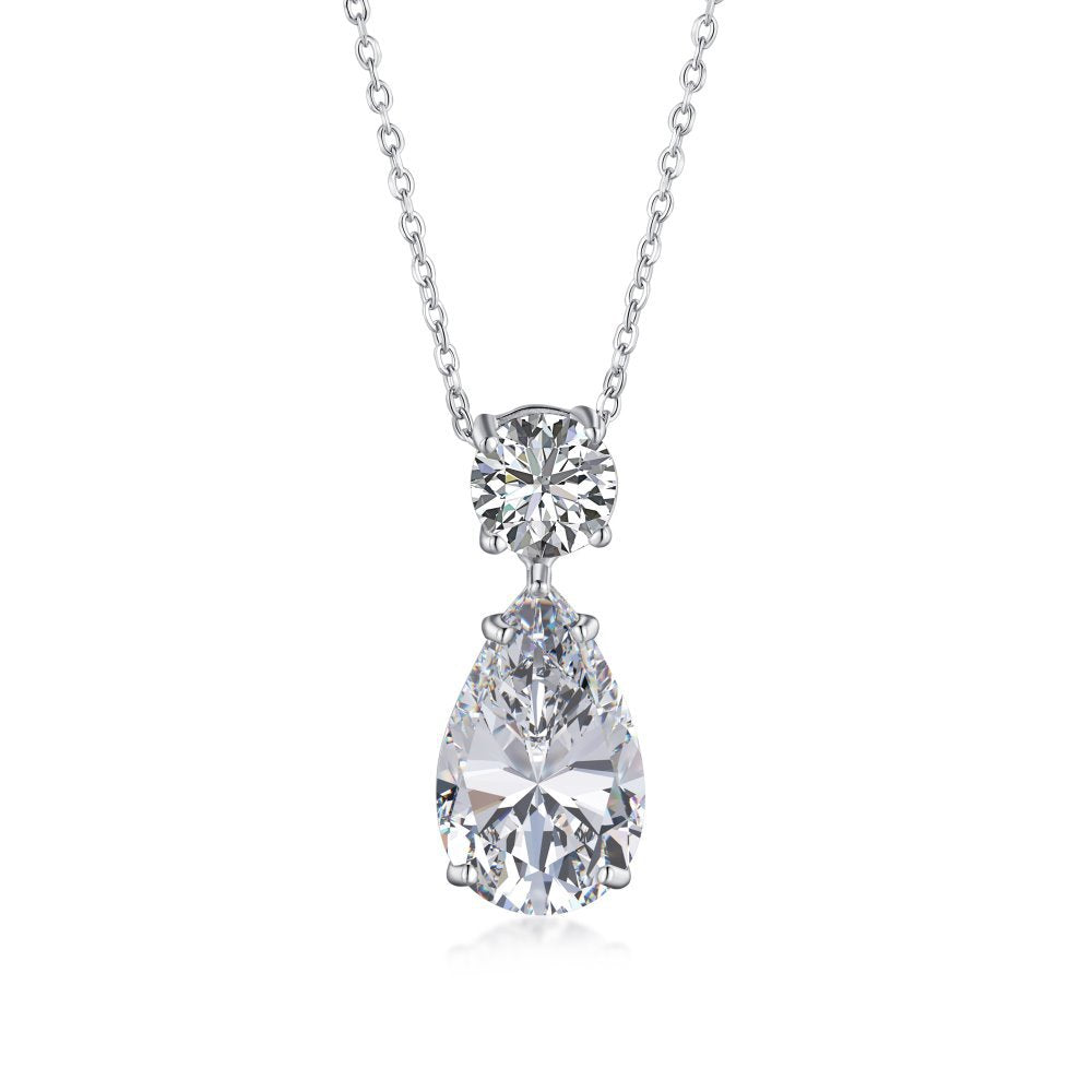 S925 Sterling Silver High Carbon Diamond Necklace for Women Ice Flower Cut Pink Heart Pendant Green Diamond High-end Collarbone Chain